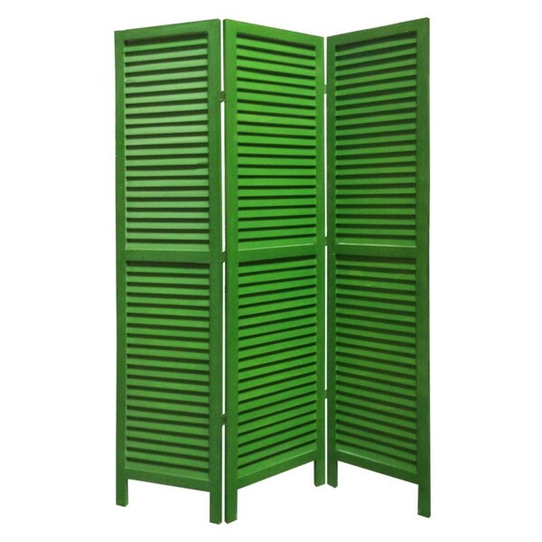 Palacedesigns 1 x 48 x 67 in. Wood Shutter Screen Green PA3666993 - main